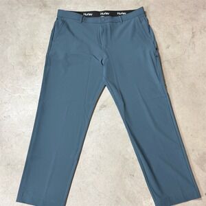 Hurley Men's Golf Chino Pants Blue Flat Front Straight Leg Size 40x32